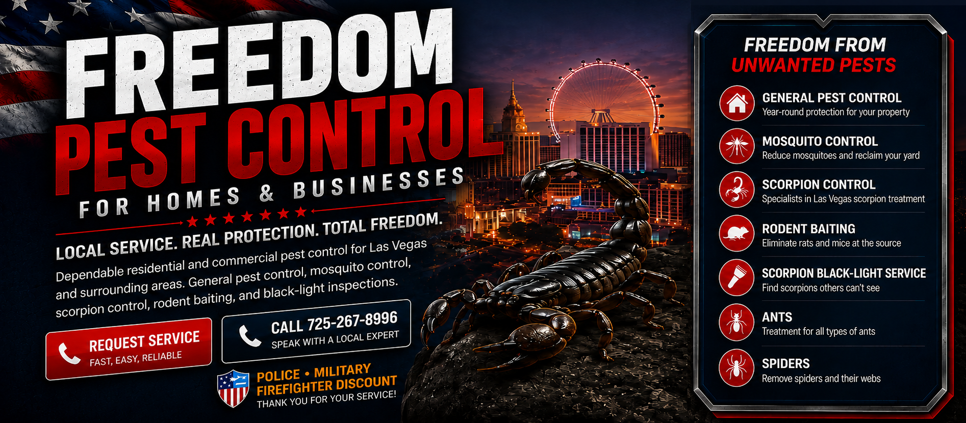 Freedom Pest Control services in Las Vegas, Nevada